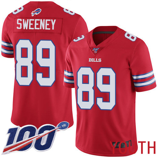 Youth Buffalo Bills #89 Tommy Sweeney Limited Red Rush Vapor Untouchable 100th Season NFL Jersey->youth nfl jersey->Youth Jersey